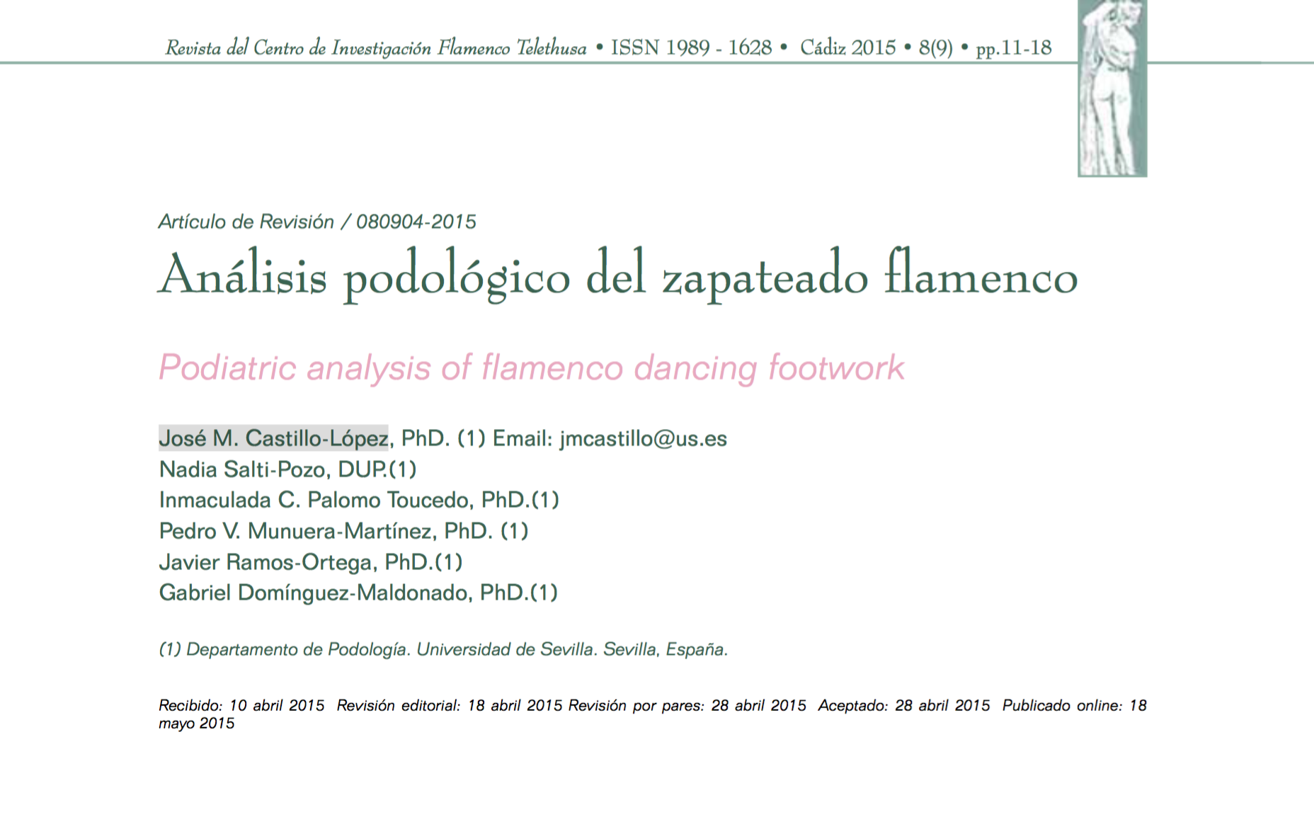 Análisis podológico del zapateado flamenco